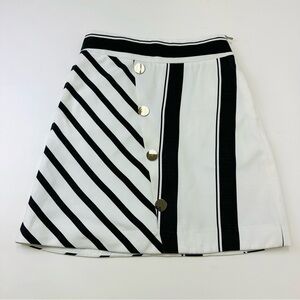 Maje Jonson striped Aline skirt XS lined trapeze Asymetrical XS Luxury